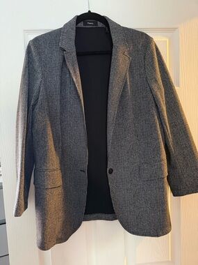 Theory Black and White Houndstooth Blazer